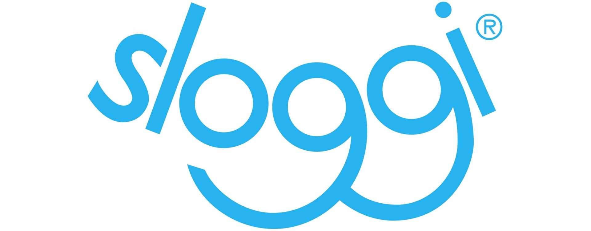 Logo bleu comportant le mot « sloggi » avec des lettres stylisées et un symbole de marque déposée dans le coin supérieur droit.