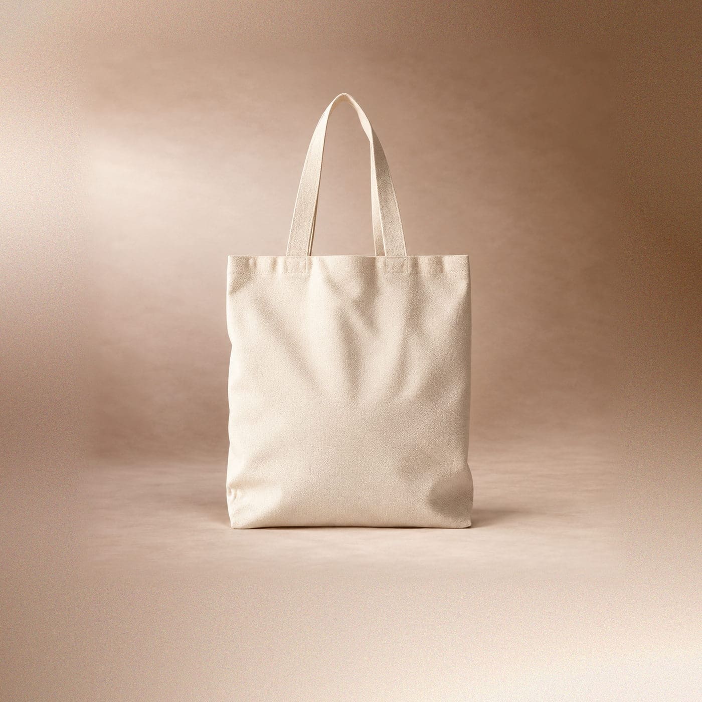 Tote bag personnalisable en coton bio écru, présenté sans marquage