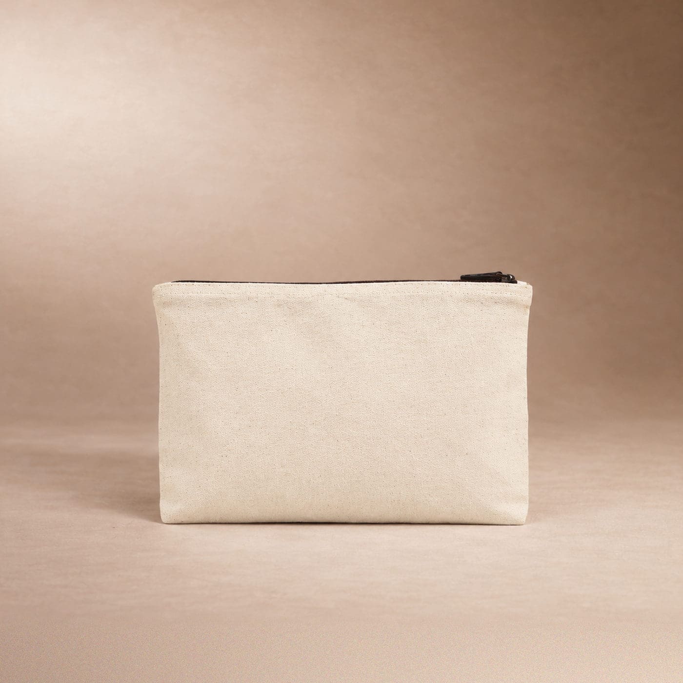 Trousse personnalisable en coton bio écru, fermeture zippée